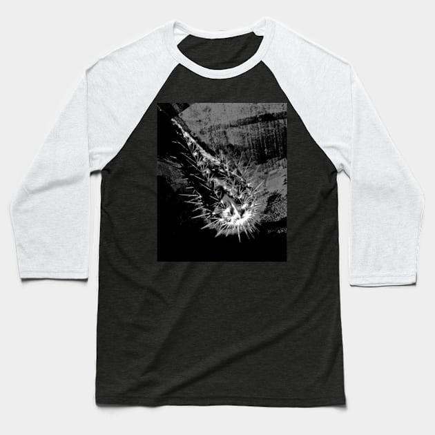 Digital collage and special processing. Fist full of spikes. Horror, bizarre. Grayscale. Brutal. Baseball T-Shirt by 234TeeUser234